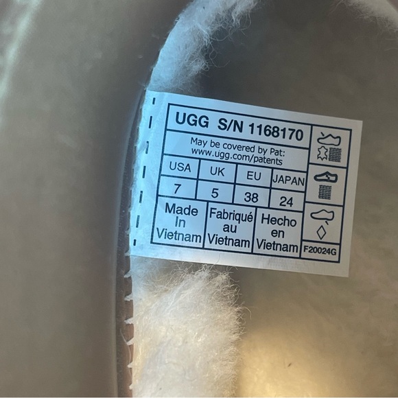 UGG Women’s Classic Mini Dipper Shearling Fur Platform boots Chestnut Sz 7 - Picture 7 of 12